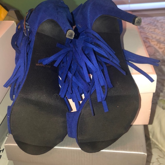 Royal blue Fringe heels - Picture 4 of 4